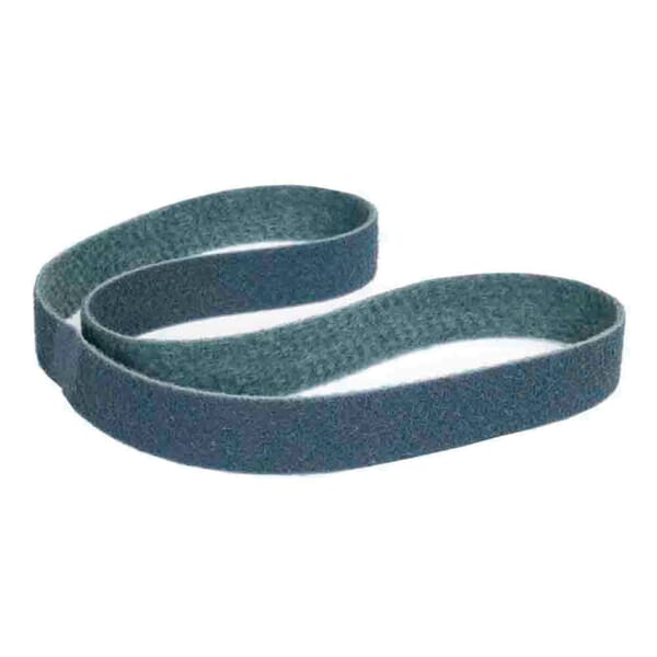 Merit Surface Prep 08834194032 Benchstand Narrow Non-Woven Abrasive Belt, 2-1/2 in W x 60 in L, Very Fine Grade, Aluminum Oxide Abrasive, Blue