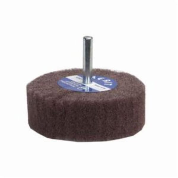 Merit Bear-Tex 66261189992 Spindle Mounted Non-Woven Flap Wheel, 2 in Dia Wheel, 1 in W Face, 1/4 in Dia Shank, 120 Grit, Medium Grade, Aluminum Oxide Abrasive