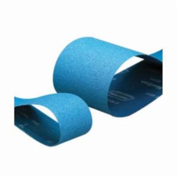 Merit 66623351285 Narrow Coated Abrasive Belt, 4 in W x 60 in L, 36 Grit, Extra Coarse Grade, Zirconia Alumina Abrasive, Polyester Backing