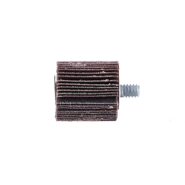 Merit 08834131009 XX-0011 High Performance Mini Mounted Quick-Change Coated Flap Wheel, 1 in Dia Wheel, 1 in W Face, P80 Grit, Medium Grade, Aluminum Oxide Abrasive