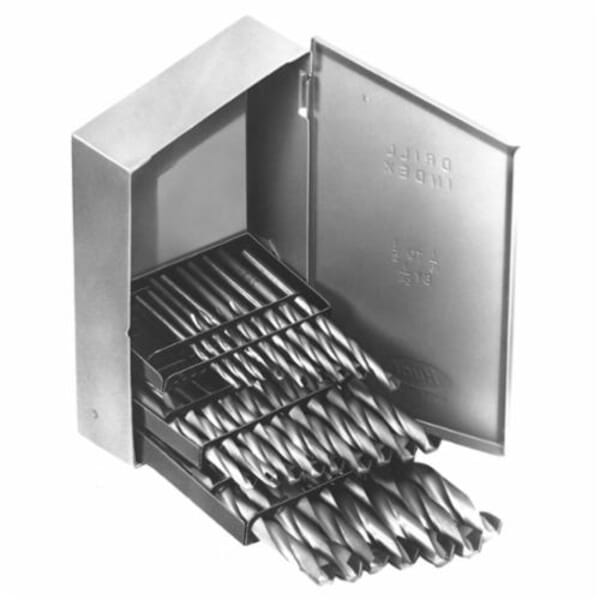 Michigan Drill CT830SF Jobber Length Drill Set, 1/8 in Min Drill Bit, 1/2 in Max Drill Bit, 118 deg Drill Point Angle, 25 Pieces, Carbide, Uncoated