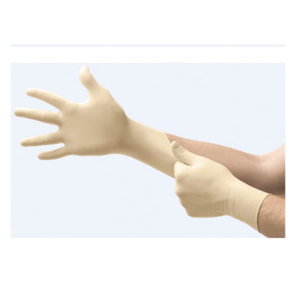Microflex Evolution One EV-2050 Non-Sterile Single Use Disposable Gloves, L, Natural Rubber Latex, Natural, 9.6 in L, Non-Powdered, Fully Textured, 6.5 mil THK, Application Type: Exam/Medical Grade, Ambidextrous Hand