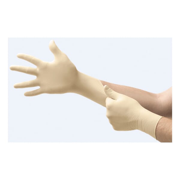 Microflex Diamond Grip Disposable Gloves, Natural Rubber Latex, Natural, 9.6 in L, Non-Powdered, Textured Finger, 6.3 mil THK, Application Type: Exam Grade, Ambidextrous Hand