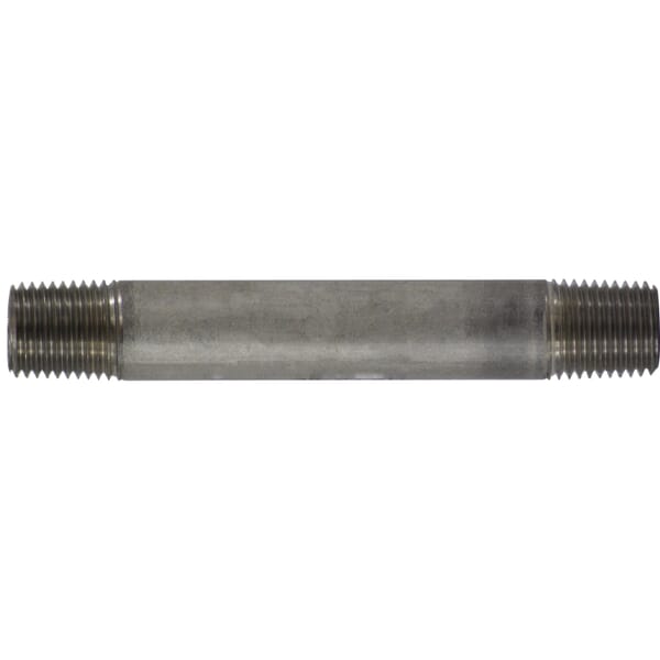 Midland Industries 49030 Corrosion Resistant Pipe Nipple, 1/4 x 6 L in, MNPT, 316 Stainless Steel, SCH 40/STD, Welded