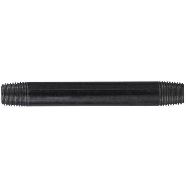 Midland Industries 57020 Standard Pipe Nipple, 1/4 in x 7/8 in Close L NPT, Steel, Black, SCH 40/STD, Seamless/Welded, Import
