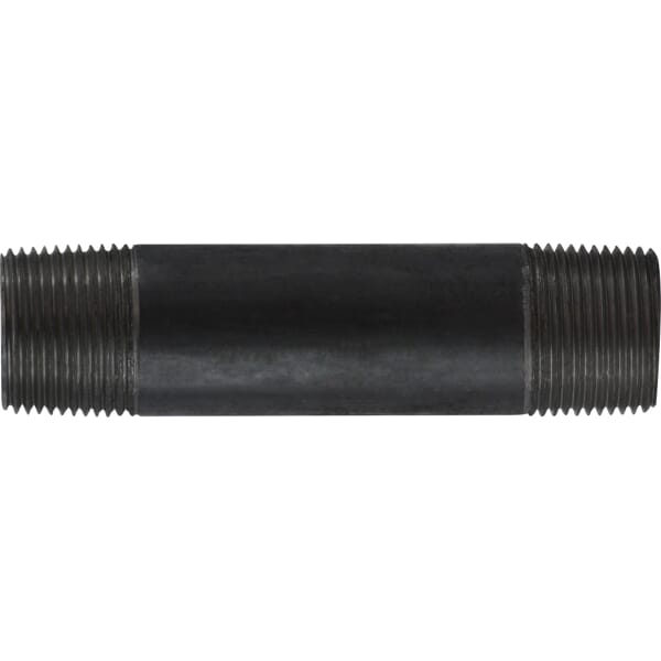 Midland Industries 57107 Standard Pipe Nipple, 1 in Nominal, NPT End Style, 5 in L, Steel, Black, SCH 40/STD, Seamless/Welded, Import