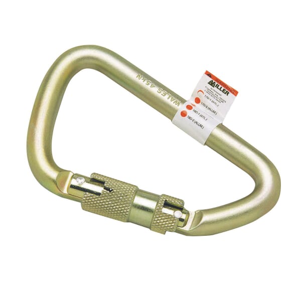 Miller by Honeywell 17D-1/ Automatic Carabiner, 1 in Snap, Forged Alloy Steel