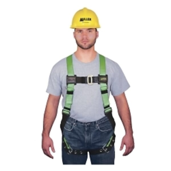 Miller by Honeywell 650T-4/UGK HP 650T Pull-Up Adjustment Harness, Universal, 400 lb Load, Polyester Strap, Tongue Leg Strap Buckle, Mating Chest Strap Buckle, Steel Hardware, Green