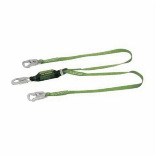 Miller by Honeywell 8798B/6FTGN BackBiter Shock Absorbing Lanyard, 6 ft L, Webbing Line, 2 Legs, Locking Snap Hook Anchorage Connection, Locking Snap Hook Harness Connection Hook