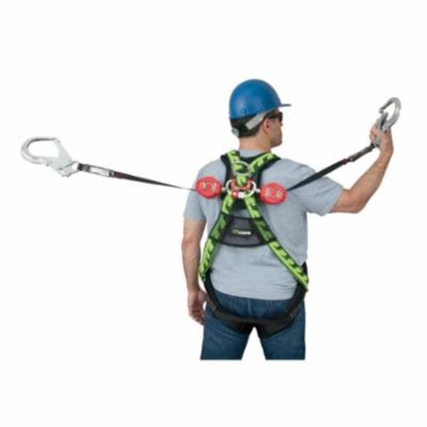 Miller by Honeywell MFLC-4-Z7/6FT Twin Turbo Personal Fall Limiter With Rebar Hooks and Twin Turbo G2 Connector, 400 lb Load Capacity, 6 ft L, Specifications Met: ANSI A10.32-2012, ANSI Z359.14-2012 Class A, B