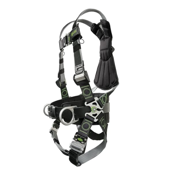 Miller by Honeywell RDT-QC-BDP/UBK Revolution Harness, Universal, 400 lb Load, DualTech Strap, Quick-Connect Leg Strap Buckle, Quick-Connect Chest Strap Buckle, Cam Shoulder Strap Buckle, Steel Hardware, Black