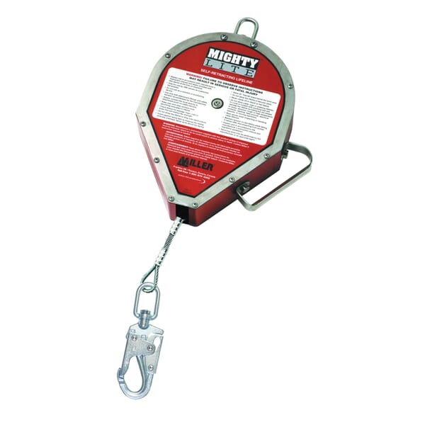 Miller by Honeywell RL50G-Z7/50FT MightyLite Self-Retracting Lifeline, 310 lb Load, 50 ft L, ANSI Z359-2007