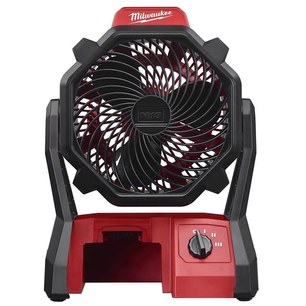 Milwaukee 0886-20 Cordless Jobsite Fan, 18 VDC, 3 Speeds, 284 cfm Air Flow