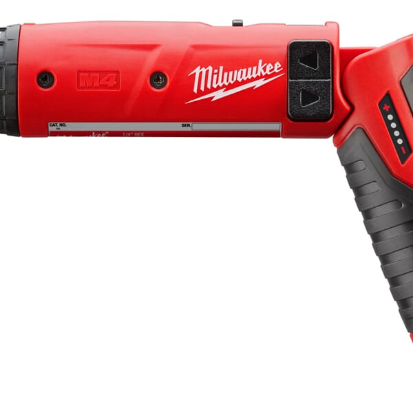 Milwaukee M4 2101-20 Cordless Screwdriver, 1/4 in Chuck, 4 VDC, 44 in-lb Torque, Lithium-Ion Battery