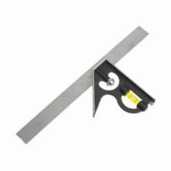 Empire TRUE BLUE 230 Tradesman Combination Square, 12 in L Blade, 8ths, 16ths, 32nds Graduation, 90/45 deg, Cast Iron Beam/Steel Blade