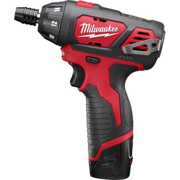 Milwaukee 2401-22 Compact Lightweight Cordless Screwdriver Kit, 1/4 in Chuck, 12 VDC, 150 in-lb Torque, Lithium-Ion Battery