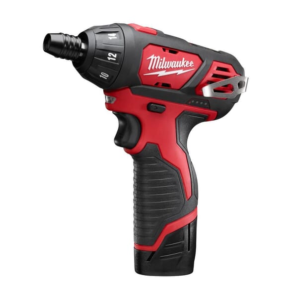 Milwaukee 2401-22 Compact Lightweight Cordless Screwdriver Kit, 1/4 in Chuck, 12 VDC, 150 in-lb Torque, Li-Ion Battery