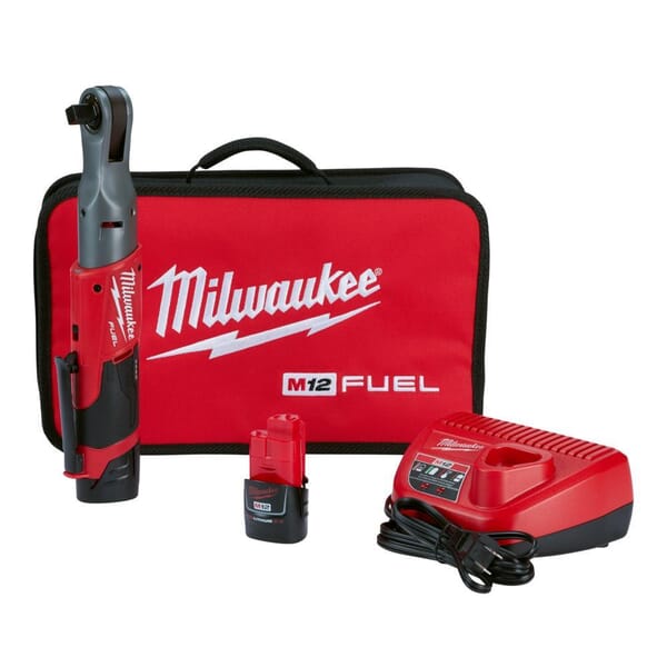 Milwaukee M12 FUEL 2558-22 Cordless Fuel Ratchet, 1/2 in Drive, Li-Ion Battery, 11.51 in OAL