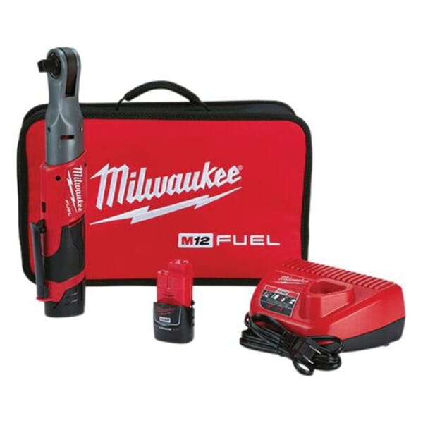 Milwaukee M12 FUEL 2558-22 Cordless Fuel Ratchet, 1/2 in Drive, M12 Lithium-Ion Battery, 11.51 in OAL