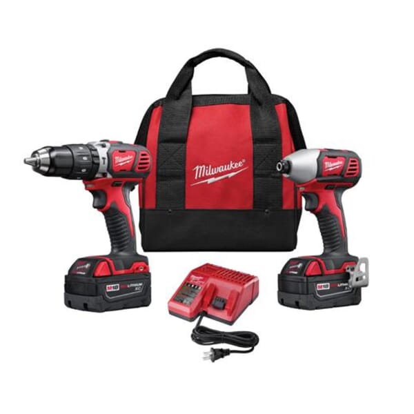 Milwaukee M18 REDLITHIUM 2697-22 Cordless Combination Kit, Tools: Hammer Drill/Driver, Impact Driver and Reciprocating Saw, 18 VDC, 3 Ah Lithium-Ion, Keyless Blade
