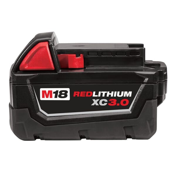 Milwaukee M18 REDLITHIUM 48-11-1828 High Capacity Rechargeable Cordless Battery Pack, 3 Ah Li-Ion Battery, 18 VDC Charge, For Use With M18 Cordless Power Tool