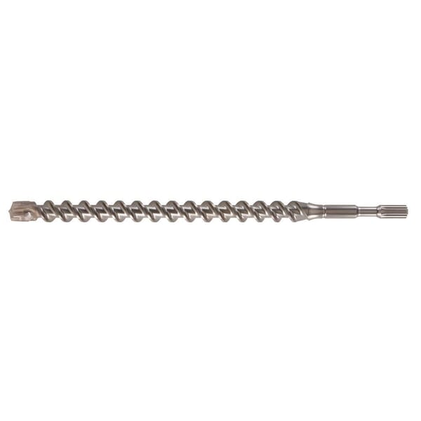 Milwaukee 48-20-4370 4-Cutter Rotary Hammer Drill Bit, 1 in Drill Bit, 3/4 in Spline Shank, 11 in D Cutting, Carbide Cutting Edge, 16 in OAL