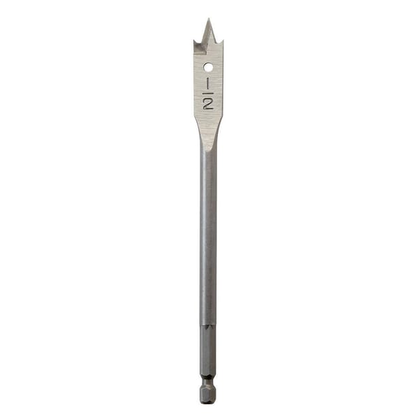 Milwaukee 48-27-0501 Heavy Duty Flat Boring Bit, 1/2 in Dia, 6-1/8 in OAL, Flat Flute, 1/4 in Shank
