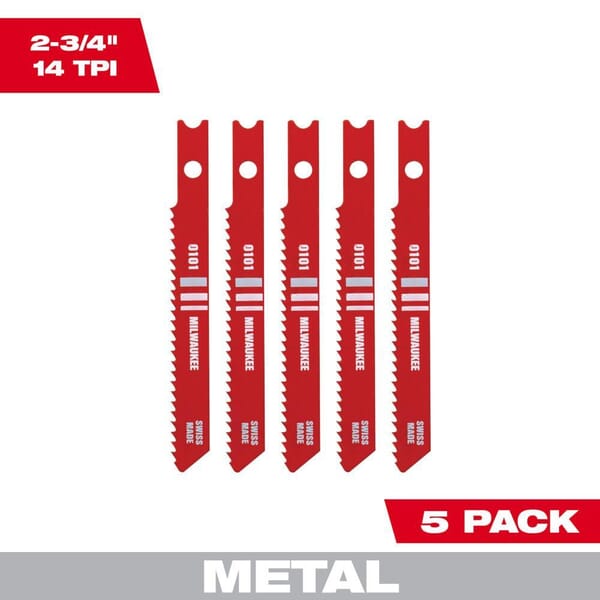 Milwaukee 48-42-0101 Heavy Duty Jig Saw Blade, 2-3/4 in L x 9/32 in W, 14 TPI, HSS Cutting Edge, HSS Body