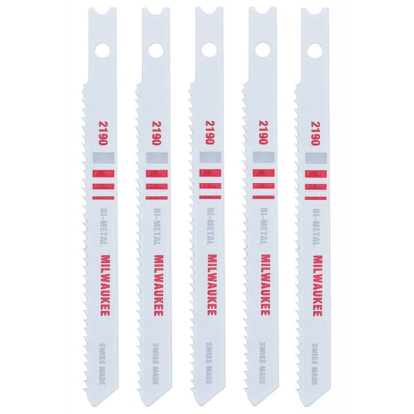 Milwaukee 48-42-2190 Jig Saw Blade, 3-5/8 in L x 9/32 in W, 14 TPI, Bi-Metal Cutting Edge, Bi-Metal Body
