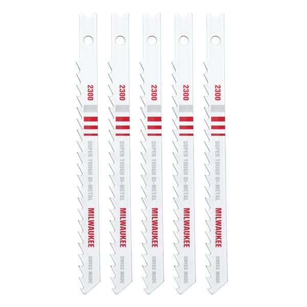 Milwaukee 48-42-2300 Jig Saw Blade, 4 in L x 9/32 in W, 6 TPI, Bi-Metal Cutting Edge, Bi-Metal Body