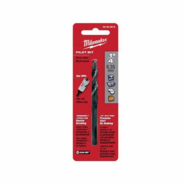 Milwaukee Thunderbolt 49-56-8010 Tapered Pilot Drill, 1/4 in, 1/4 in D Cutting, HSS