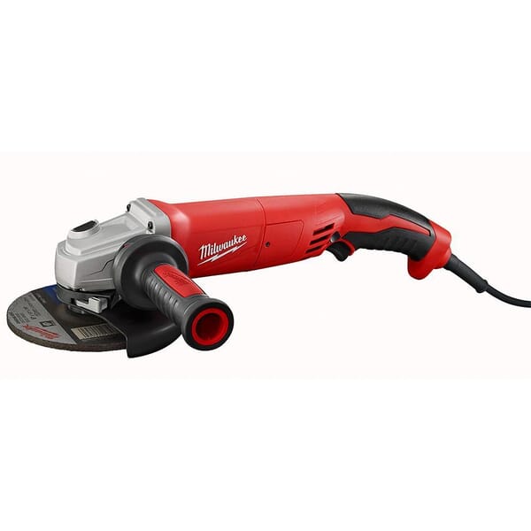 Milwaukee 6124-31 Double Insulated Small Angle Grinder, 5 in Dia Wheel, 5/8-11 Arbor/Shank, 120 VAC, Black/Red