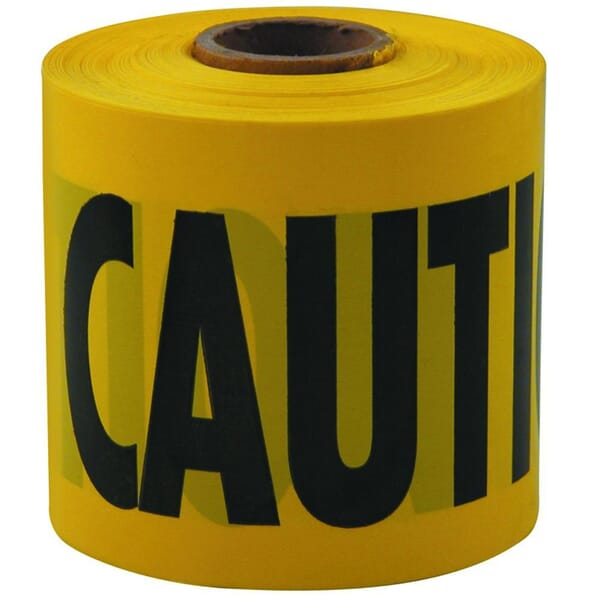 Empire 77-0201 Standard Barricade Tape, Yellow, 200 ft L 3 in W, Caution/Cuidado Legend, Plastic