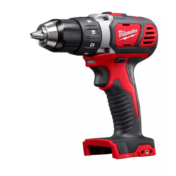 Milwaukee M18 2606-20 Cordless Drill/Driver, 1/2 in Chuck, 18 V DC, 0 to 400/0 to 1800 rpm No-Load, 7-1/4 in OAL, Li-Ion Battery
