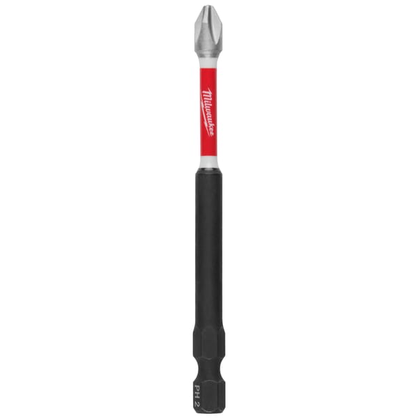 Milwaukee SHOCKWAVE Impact Duty 48-32-4791 Impact Power Bit, #2 Phillips Point, 3-1/2 in OAL, 1/4 in, Alloy Steel
