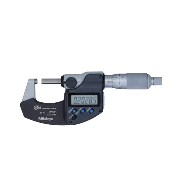 Mitutoyo 293-330-30 Coolant Proof Micrometer, 0 to 1 in Measuring, LCD Display