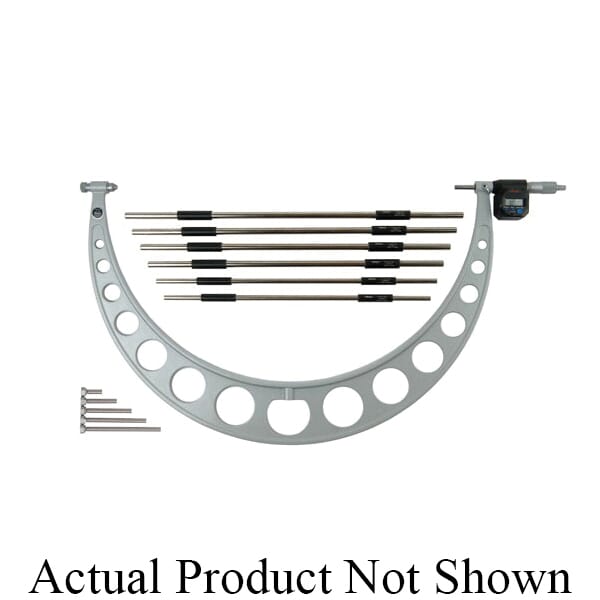 Mitutoyo 340-352-30 Imperial/Metric Outside Micrometer, 6 to 12 in Measuring, LCD Display, Carbide Tip