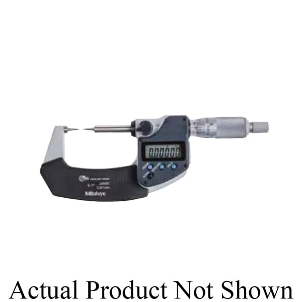 Mitutoyo 342-351-30 Imperial/Metric Point Micrometer, 0 to 1 in Measuring, LCD Display, Carbide Tip