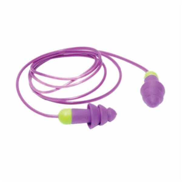 Moldex 6405 Rockets Multi-Use Earplugs, 27 dB Noise Reduction, Flange Shape, ANSI S3.19-1974, Reusable, Corded Design