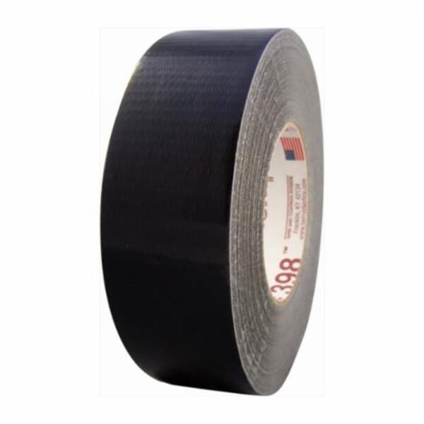 Nashua 1086201 398 Duct Tape, 60 yd L x 2 in W, 11 mil THK, Rubber Adhesive, Polyethylene Coated Cloth Backing, Black