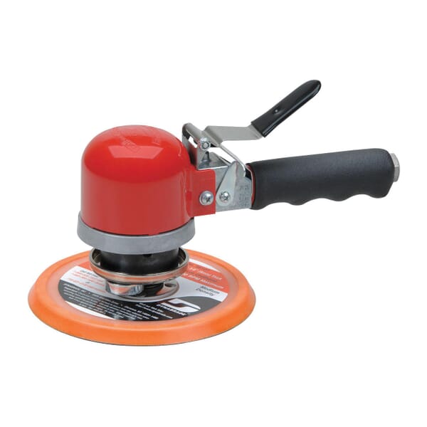 National Detroit DAQ6 Dual Action Non-Vacuum Random Orbital Sander With Wobble, 6 in, 23 scfm Air Flow, 90 psi, Hook and Loop Pad Grip Method
