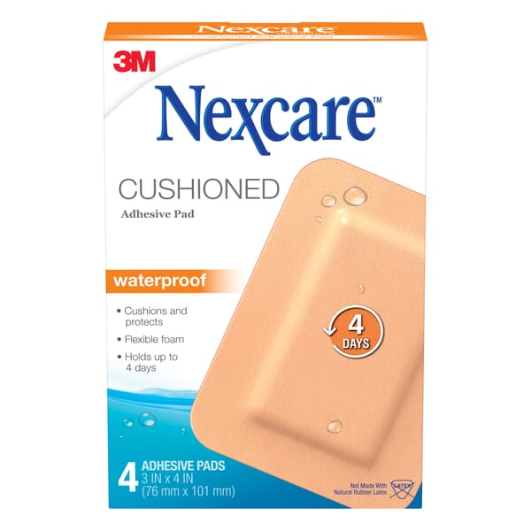 Nexcare 7010369623 AWP34 Cushioned Adhesive Pad, 3 x 4 in, Cotton