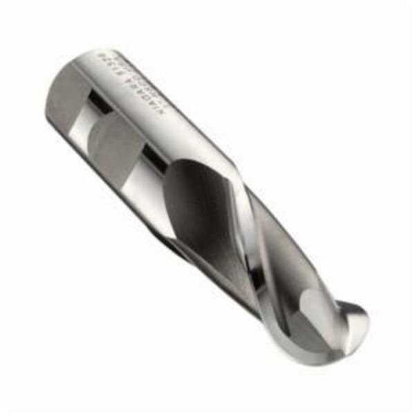 Niagara Cutter N51041 SPB510 Ball End Center Cutting Medium Length Single End End Mill, 1/8 in Dia Cutter, 3/8 in Length of Cut, 2 Flutes, 3/8 in Dia Shank, 2-5/16 in OAL, Uncoated
