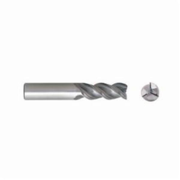 Seco Niagara Cutter 17006908 Elite A345R Center Cutting High Performance Long Length Single End End Mill, 1/2 in Dia Cutter, 1/8 in Corner Radius, 2 in Length of Cut, 3 Flutes, 1/2 in Dia Shank, 4 in OAL, TiCN Coated