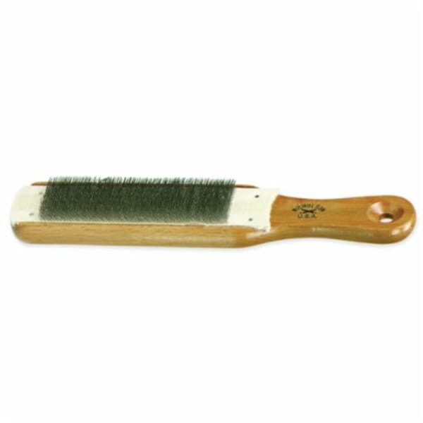 CRESCENT NICHOLSON 21467 File Card and Brush, 10 in OAL, Wood Handle
