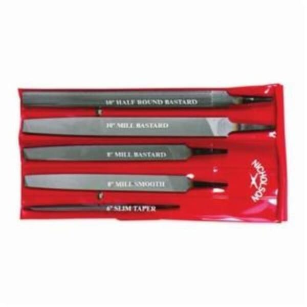 CRESCENT NICHOLSON 22040NN American Pattern General Purpose Hand File Set, 5 Pieces, Bastard Cut