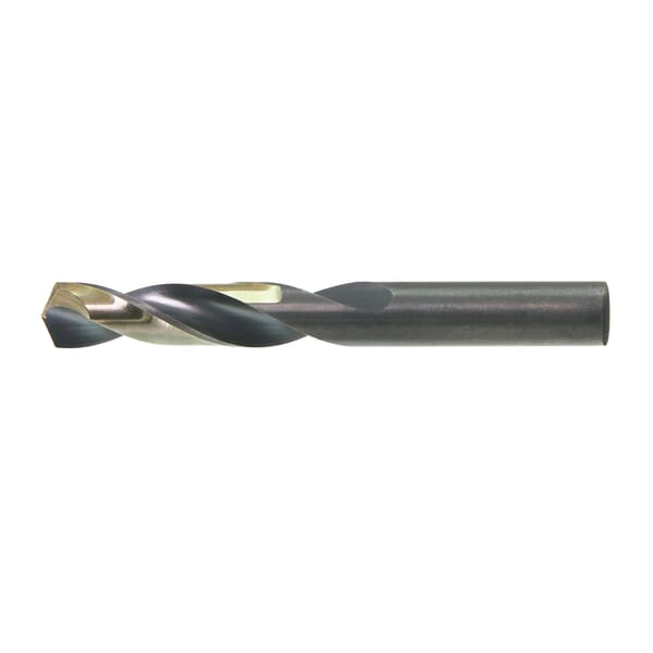 Nitro 300N112 Type C Heavy Duty Stub Length Screw Machine Length Drill, 3/16 in Drill - Fraction, 0.1875 in Drill - Decimal Inch, HSS, Black/Gold