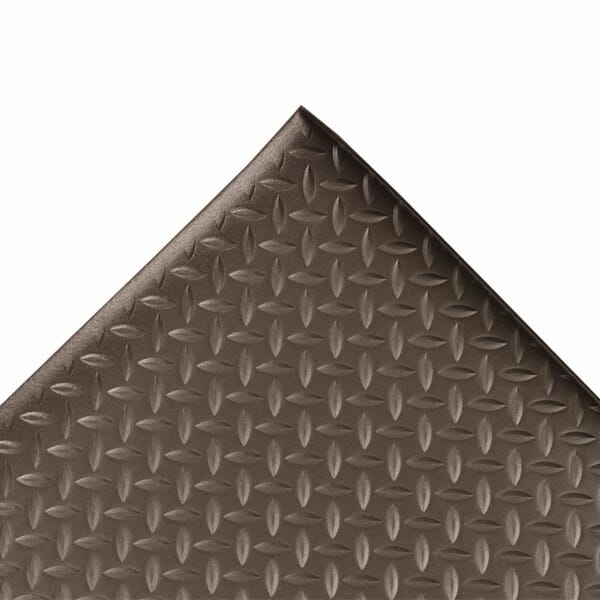 NoTrax 419S0036BL Diamond Sof-Tred 419 Rectangle Anti-Fatigue Floor Mat With Dyna-Shield, 6 ft L x 3 ft W x 1/2 in THK, Closed Cell PVC Sponge, Diamond Plate Surface Pattern, Resists: Abrasion and Tear