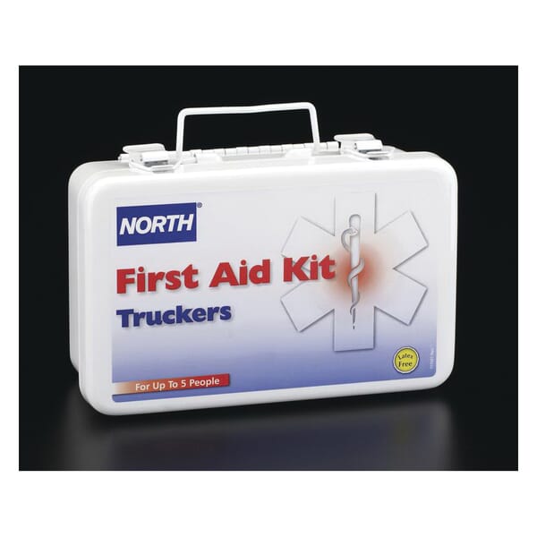 North by Honeywell 019737-0024L 10 Unit Portable Unitized First Aid Kit, Wall Mount, 58 Components, Steel Case, 5 in H x 8 in W x 2-7/8 in D