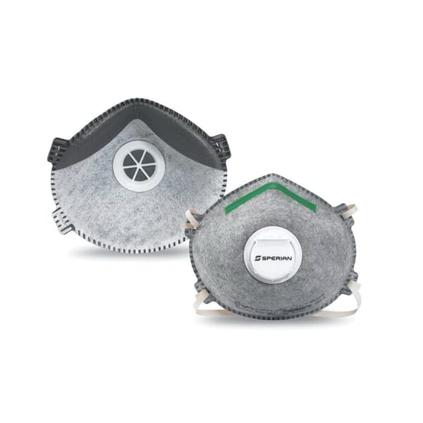 North by Honeywell 14110397 Saf-T-Fit Plus Disposable Latex Free Particulate Respirator With Green Boomerang Nose Seal and Valve, M/L
